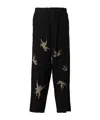 Yohji Yamamoto Printed Casual Pants In Black
