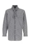 Yohji Yamamoto Cotton Shirt With Floral Pattern And Chest Pocket In Black