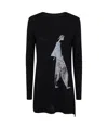 Yohji Yamamoto Graphic-print Mini Dress In Black