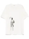 Yohji Yamamoto T-shirt Mit Print In Weiss
