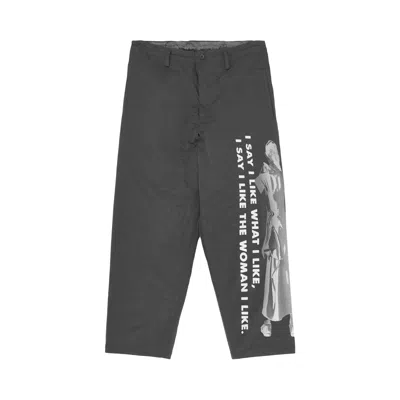 Pre-owned Yohji Yamamoto Printed Side Pocket Pants With Liner 'black' | Women's Size 4