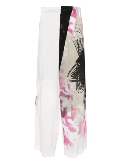 Yohji Yamamoto Printed Trousers In Grey
