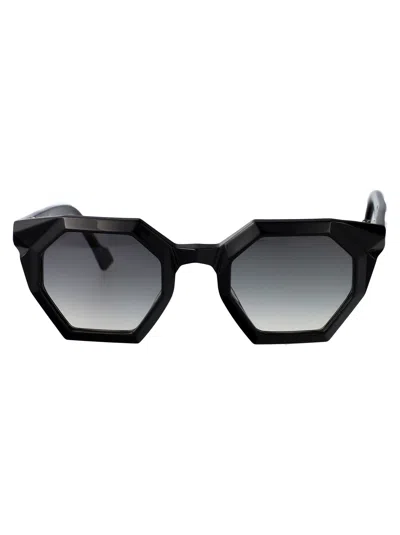 Yohji Yamamoto Pure Black Japan Gold Acetate Sunglasses