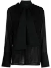 Yohji Yamamoto Pussy-bow Collar Blouse In Schwarz