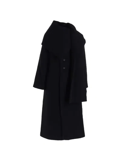 Yohji Yamamoto Quilted Button Coat In Black