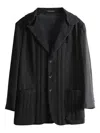 Yohji Yamamoto Quilted-detail Hooded Blazer In Black