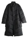Yohji Yamamoto Quilted Diagonal-seam Coat In Black