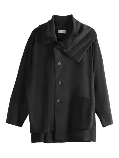 Yohji Yamamoto Quilted-panelled Coat In Black