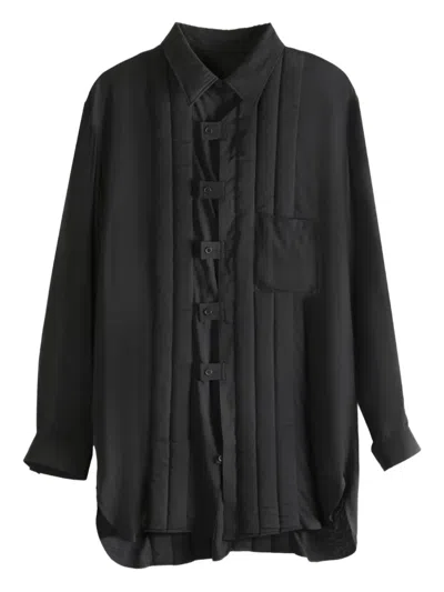 Yohji Yamamoto Quilted Panelled Coat In Blue