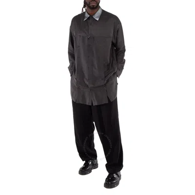 Yohji Yamamoto R-button Designed Classic Long Shirt In Black