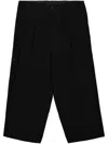 Yohji Yamamoto Black Wool Gabardine R Coin Pocket Trousers In Black