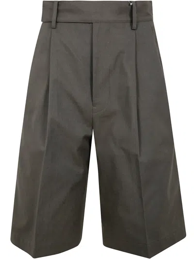 Yohji Yamamoto R-4tuck Short Pants In Gray