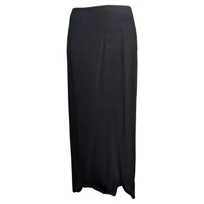 Pre-owned Yohji Yamamoto Ragged Hem Silk Skirt In Black