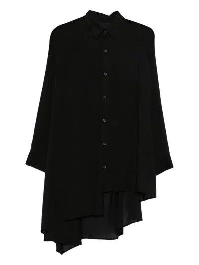 Yohji Yamamoto Raglan Long Sleeve Blouse In Black