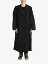 Yohji Yamamoto Raglan-sleeve Coat In Black