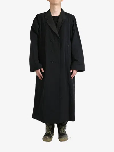 Yohji Yamamoto Raglan-sleeve Coat In Black