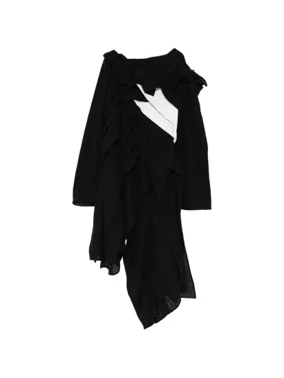 Yohji Yamamoto Reversible Collarless Coat In Black