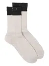 Yohji Yamamoto Ribbed Ankle Socks In Neutral