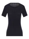 Yohji Yamamoto Wide-neck Cotton T-shirt In Blue