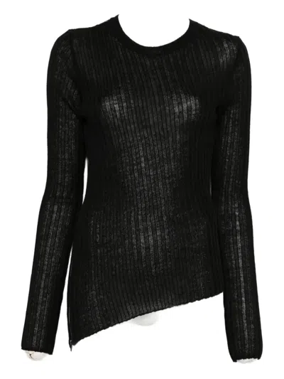 Yohji Yamamoto Ribbed-knit Jumper In Black