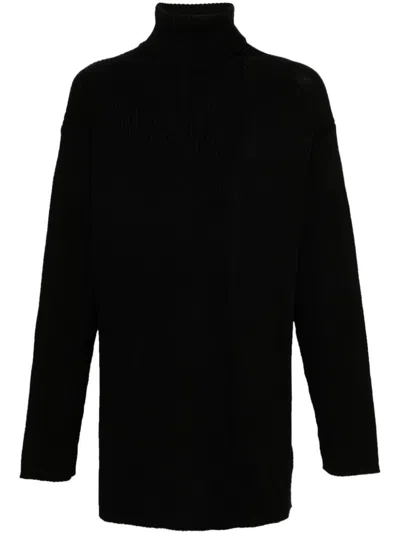 Yohji Yamamoto Ribbed-knit Sweater In Black