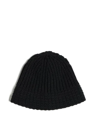 Yohji Yamamoto Ribbed-knit Wool Beanie In Black