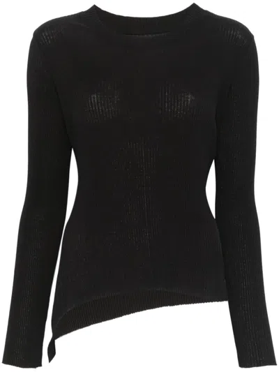 Yohji Yamamoto Ribbed Sweater In Black