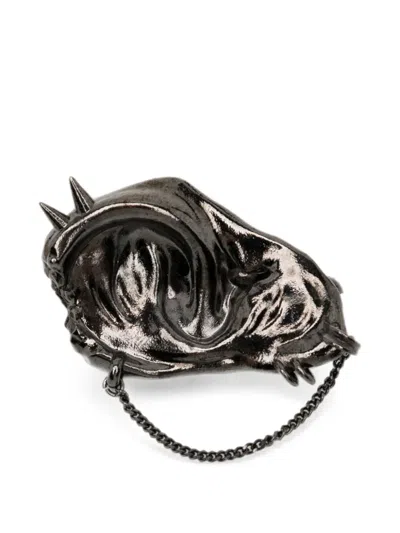 Yohji Yamamoto Rocker's Ear Brooch In Gray