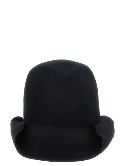 Yohji Yamamoto Curved Brim Soft Texture Hat In Black