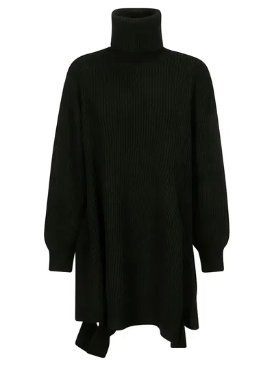 Yohji Yamamoto Roll Neck Asymmetric Long In Black