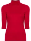Yohji Yamamoto Roll-neck Top In Red
