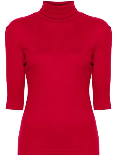 Yohji Yamamoto Roll-neck Top In Red