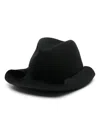 Yohji Yamamoto Roll Brim Wool Hat In Schwarz
