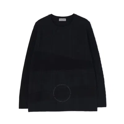 Yohji Yamamoto Round Neck With Design Switching In Blue