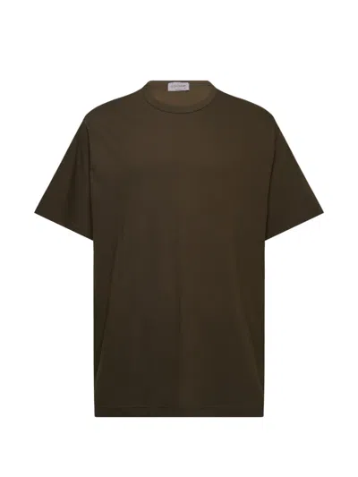Yohji Yamamoto Round-neck Short-sleeve T-shirt In Brown