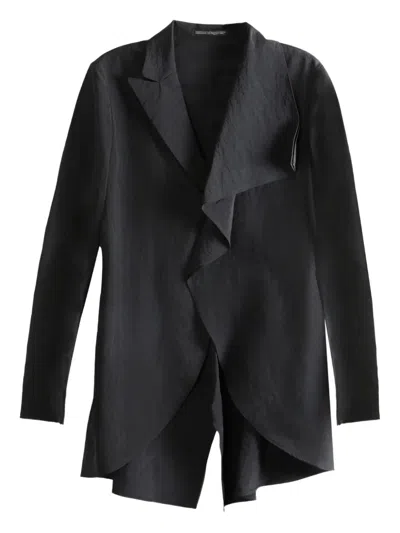 Yohji Yamamoto Ruffled-detail Jacket In Black