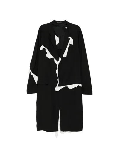 Yohji Yamamoto Ruffled Lapel Coat In Multi