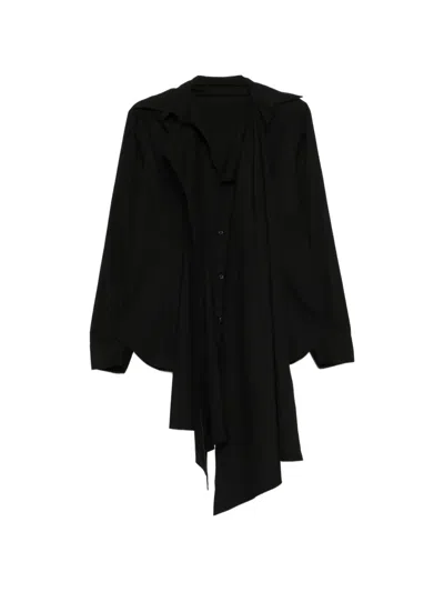 Yohji Yamamoto Ruffle-detailing Shirt In Black