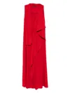 Yohji Yamamoto Drapiertes Ry Lawn Maxikleid In Rot