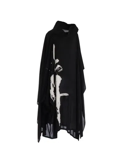 Yohji Yamamoto Ry Lawn Midi Dress In Black