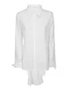 Yohji Yamamoto Asymmetric Cotton Shirt In Cream
