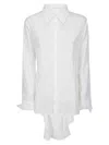 Yohji Yamamoto Asymmetric Cotton Shirt In Off White