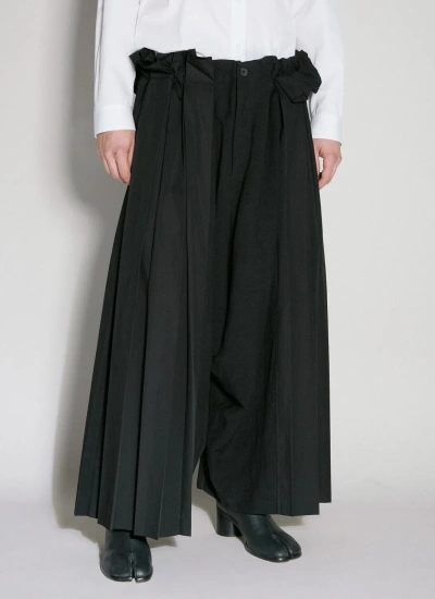 Yohji Yamamoto Sarouel Pleat Trousers In Black