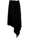 Yohji Yamamoto Satin Drawstring Sarrouel Trousers In Black