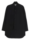 Yohji Yamamoto Scarf-collar Cotton Shirt In Black