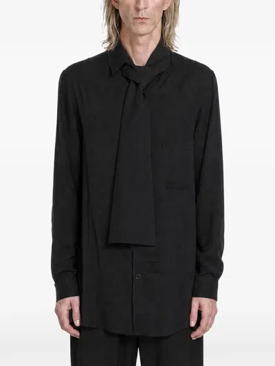 Yohji Yamamoto Scarf-collar Shirt In Black
