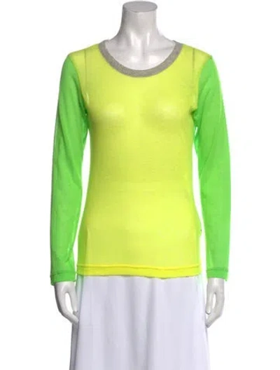Pre-owned Yohji Yamamoto Scoop Neck Long Sleeve Sweatshirt In Green