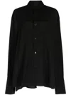 Yohji Yamamoto Semi-sheer Draped-panel Shirt In Black
