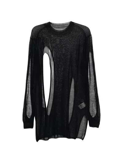 Yohji Yamamoto Semi-sheer T-shirt In Black