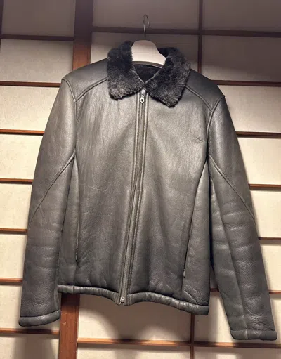 Pre-owned Yohji Yamamoto Shearling Jacket Vintage In Gray